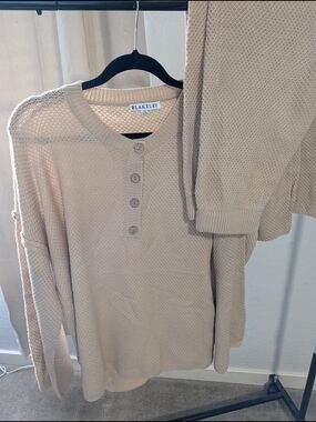 Cream Knit Sweater/Pant Set